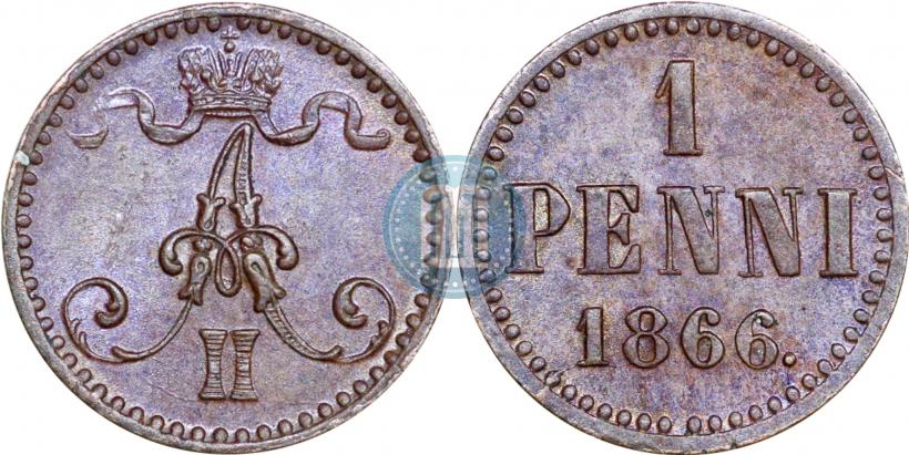 Picture 1 penni 1866 year  