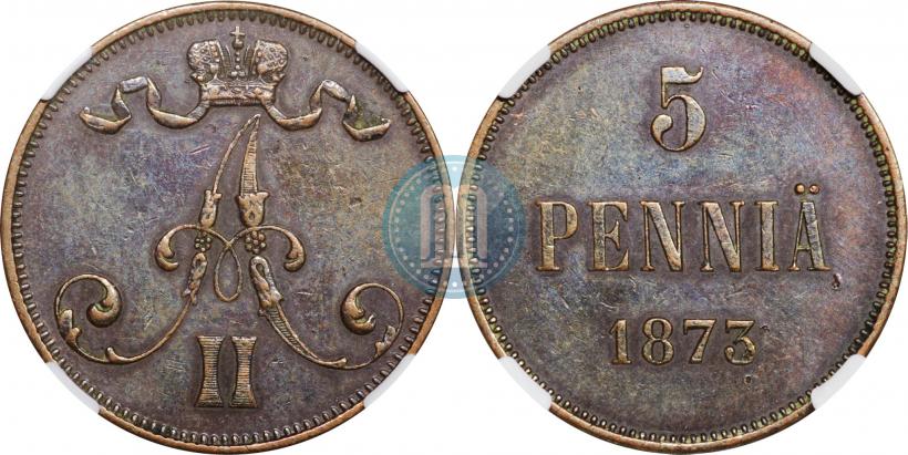 Picture 5 pennia 1873 year  