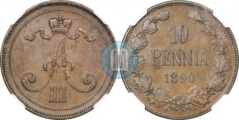 Picture 10 pennia 1890 year  