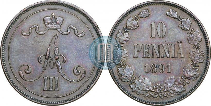Picture 10 pennia 1891 year  
