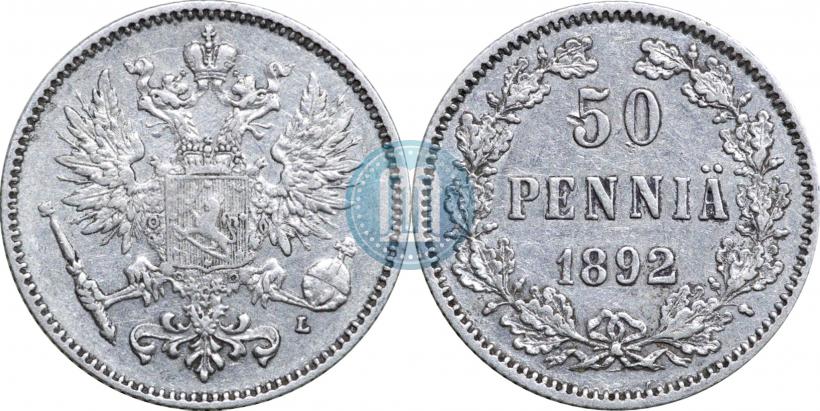 Фото 50 пенни 1892 года L 
