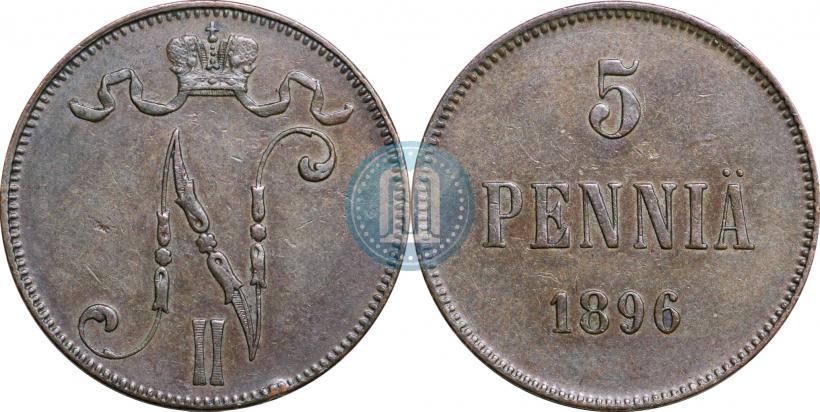 Picture 5 pennia 1896 year  