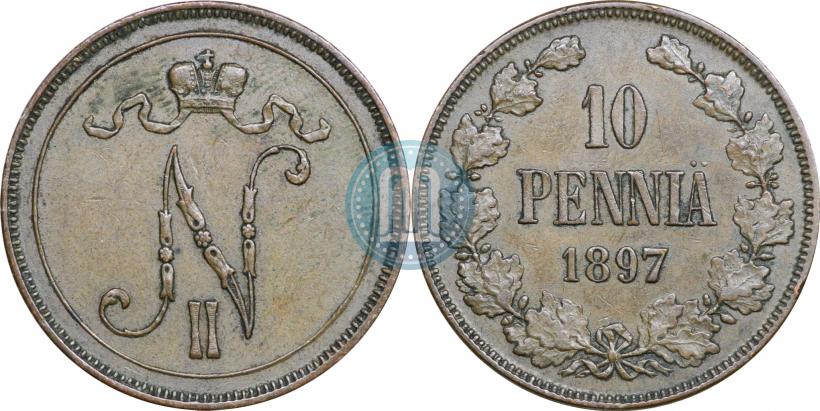Picture 10 pennia 1897 year  