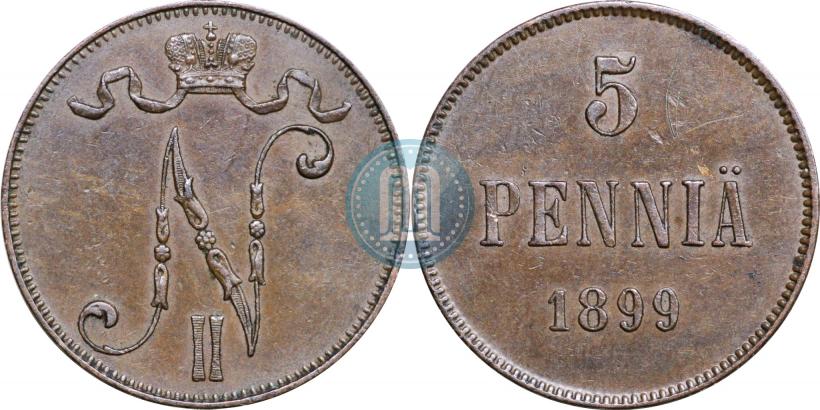 Picture 5 pennia 1901 year  