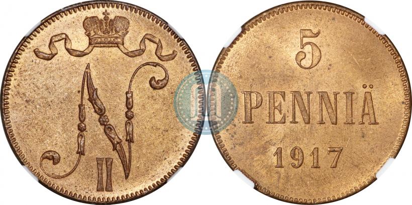 Picture 5 pennia 1917 year  