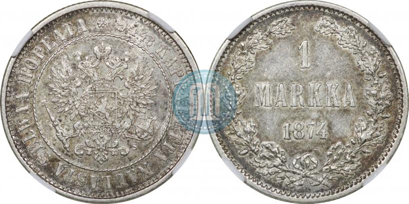 Picture 1 markka 1874 year S 