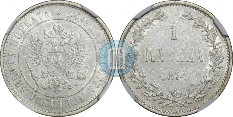 Picture 1 markka 1874 year S 