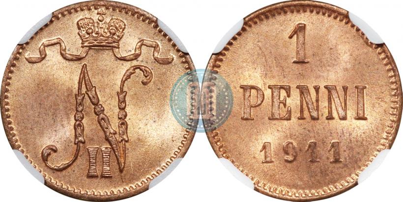 Фото 1 пенни 1911 года  