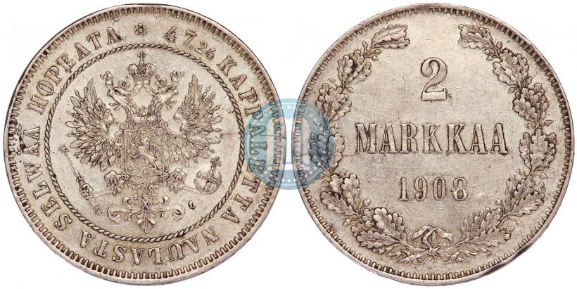 Picture 2 markkaa 1908 year L 