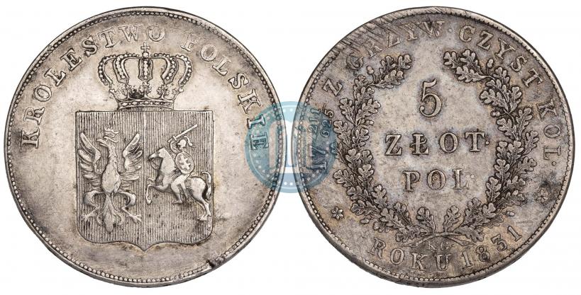 Picture 5 złotych 1831 year KG "Polish uprising"