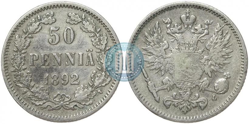 Picture 50 pennia 1892 year L 