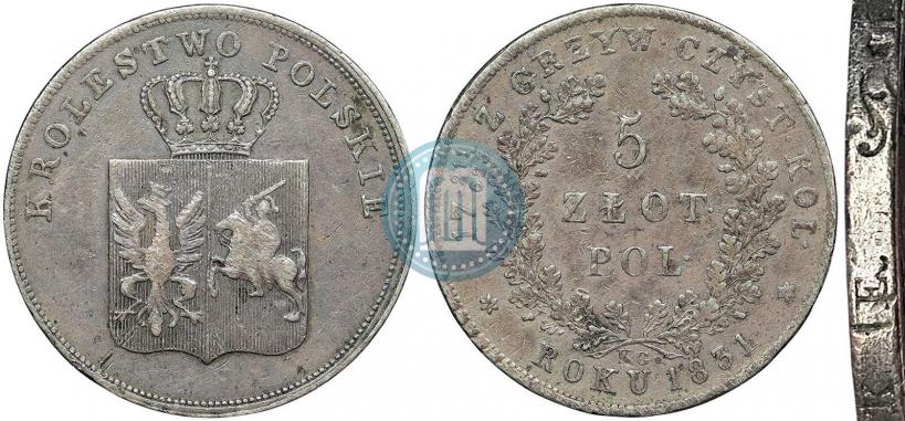 Picture 5 złotych 1831 year KG "Polish uprising"