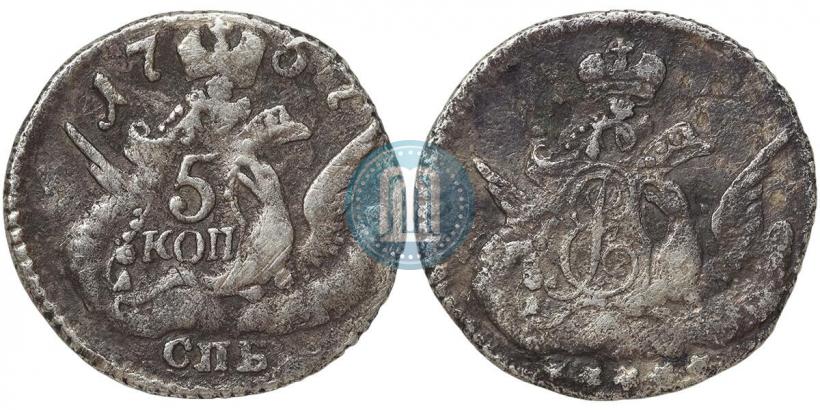 Фото 5 копеек 1757 года СПБ 
