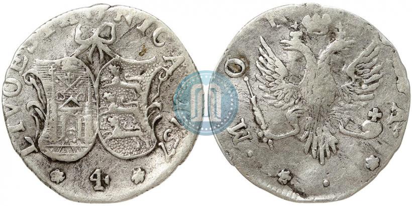 Фото 4 копейки 1757 года  "Ливонез"