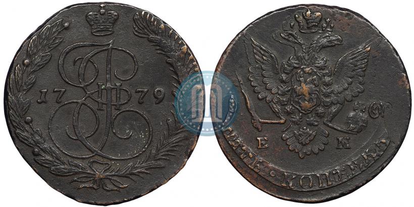Picture 5 kopecks 1779 year ЕМ 