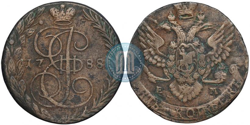 Фото 5 копеек 1788 года ЕМ 