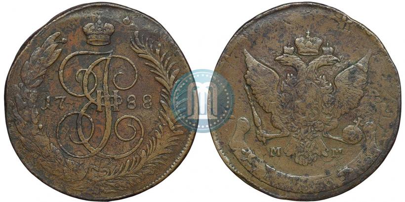 Фото 5 копеек 1788 года ММ 