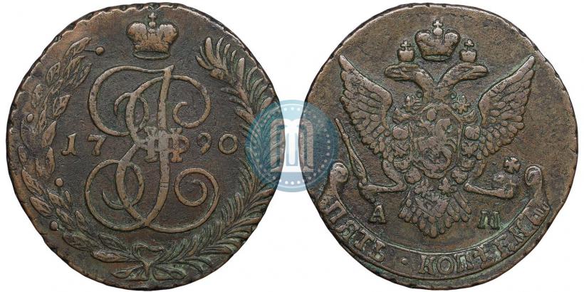 Picture 5 kopecks 1790 year АМ 