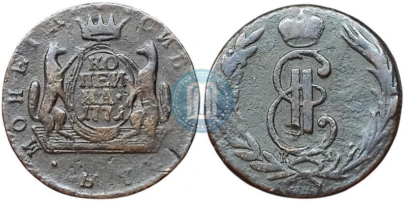 Picture 1 kopeck 1771 year КМ 