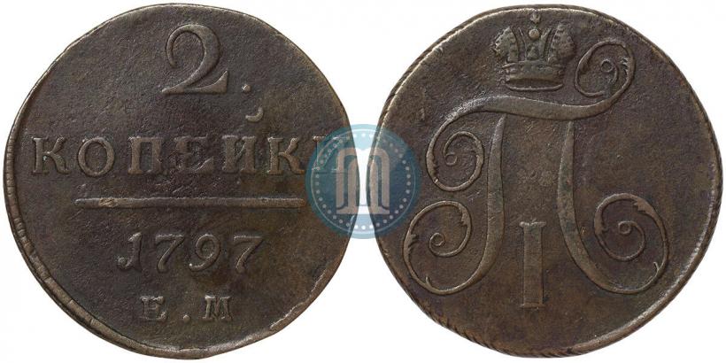 Picture 2 kopecks 1797 year ЕМ 