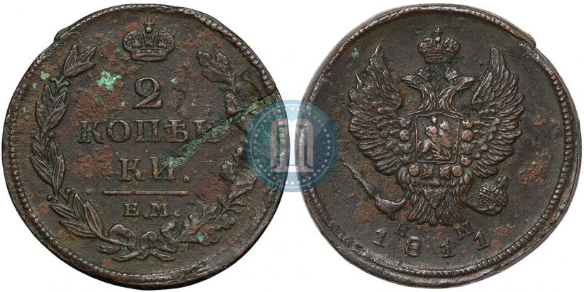 Picture 2 kopecks 1811 year ЕМ-НМ 