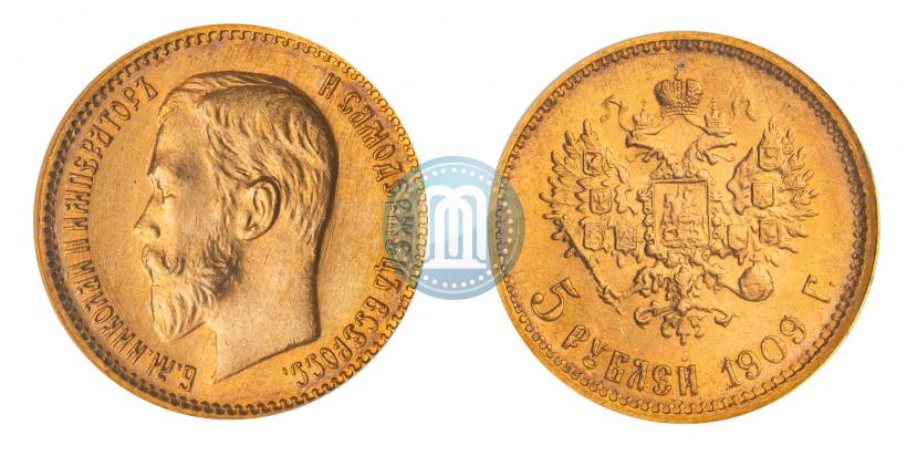 Picture 5 roubles 1909 year (ЭБ) 