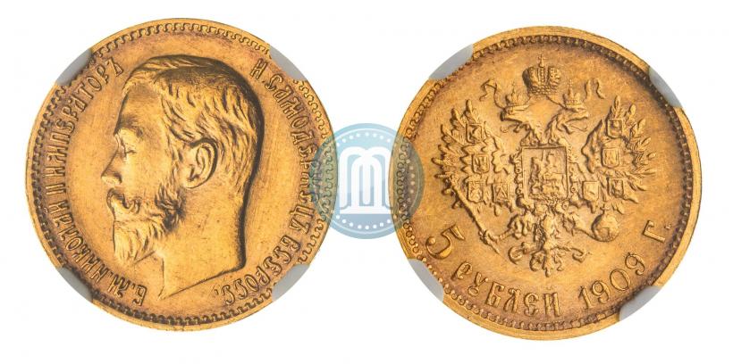 Фото 5 рублей 1909 года (ЭБ) 