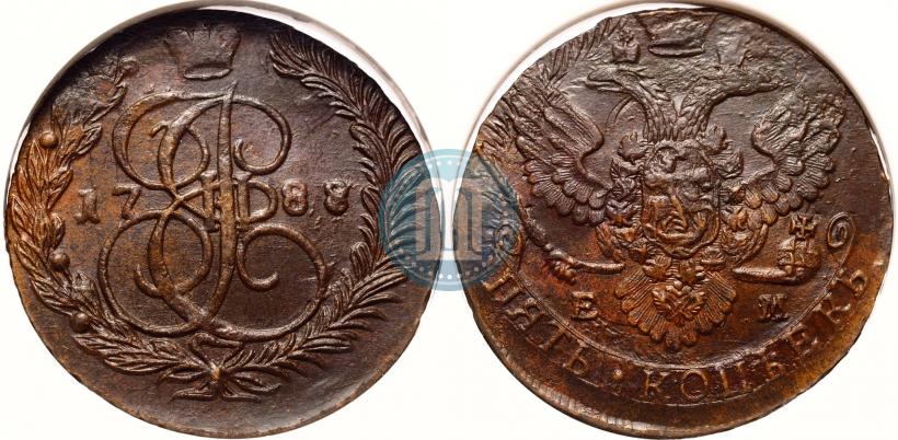 Фото 5 копеек 1788 года ЕМ 