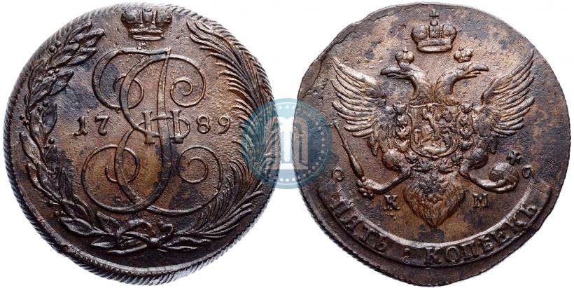 Picture 5 kopecks 1789 year КМ 
