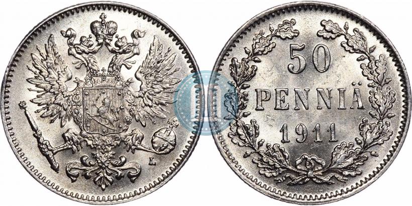 Фото 50 пенни 1911 года L 