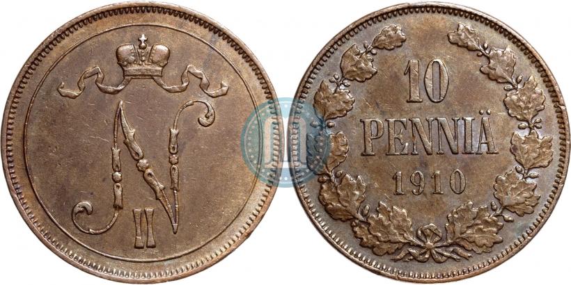 Фото 10 пенни 1910 года  