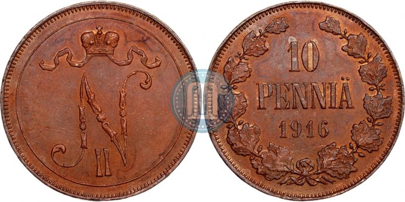 Фото 10 пенни 1916 года  