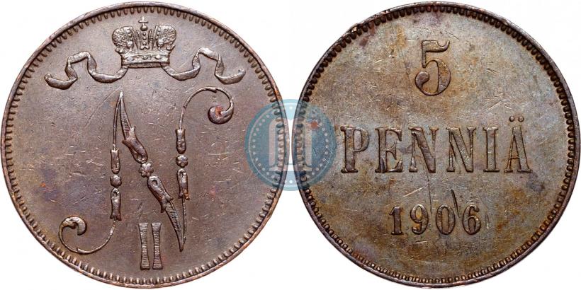 Picture 5 pennia 1906 year  