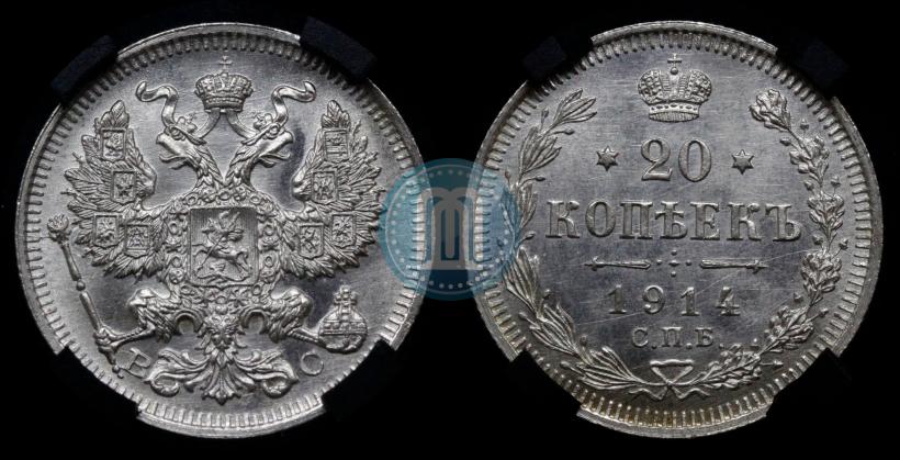 Picture 20 kopecks 1914 year СПБ-ВС 