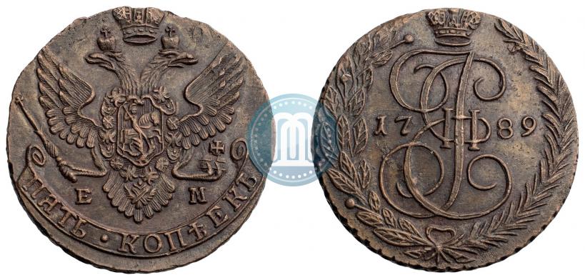 Фото 5 копеек 1789 года ЕМ 