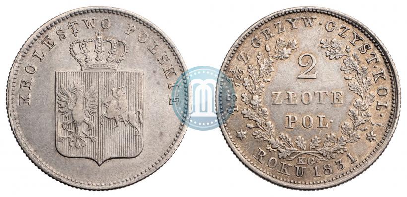 Picture 2 złote 1831 year KG "Polish uprising"