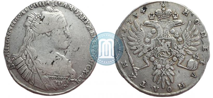 Picture Poltina 1734 year  "Type of 1735"