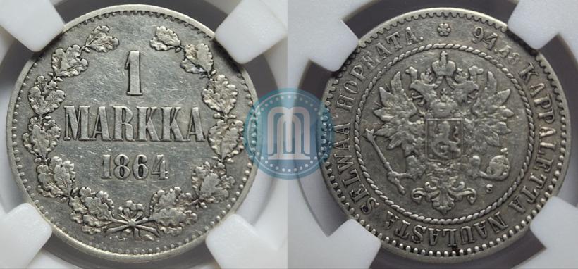 Picture 1 markka 1864 year S 