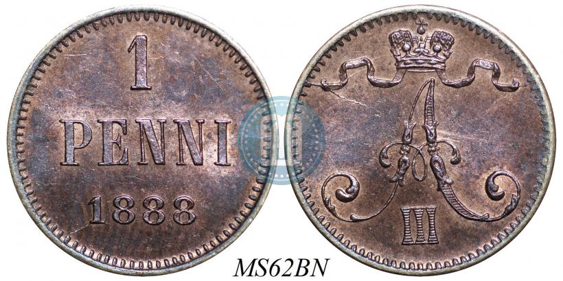 Фото 1 пенни 1888 года  