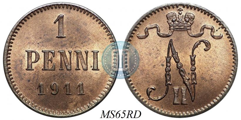 Фото 1 пенни 1911 года  
