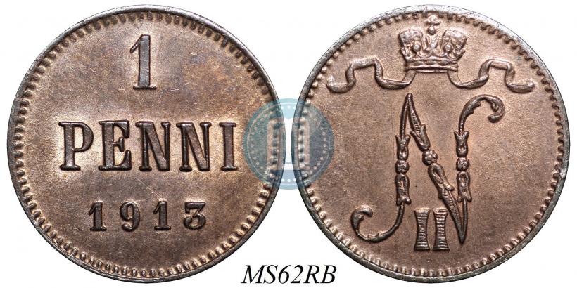 Фото 1 пенни 1913 года  