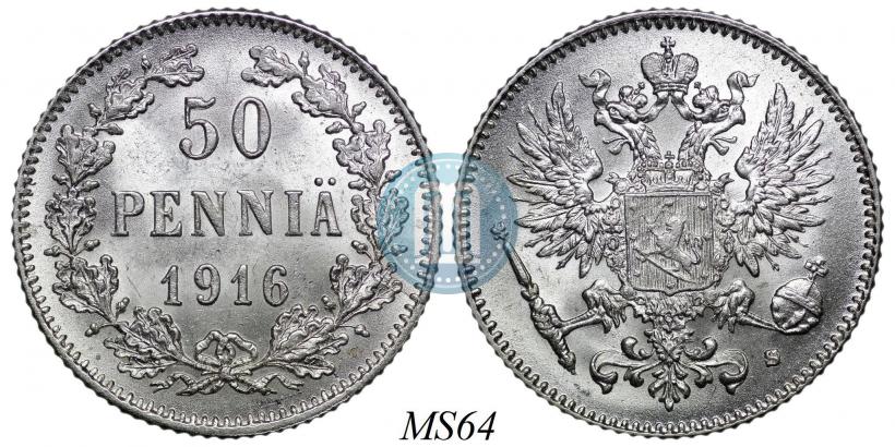 Фото 50 пенни 1916 года S 