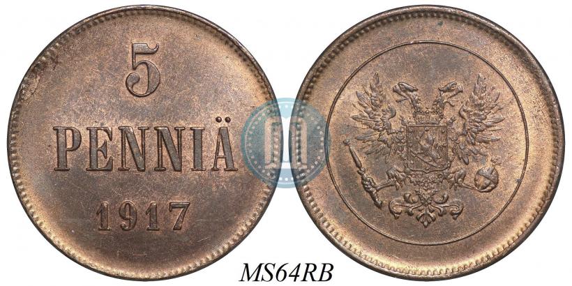 Фото 5 пенни 1917 года  