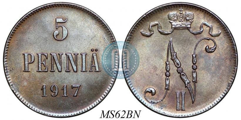Picture 5 pennia 1917 year  