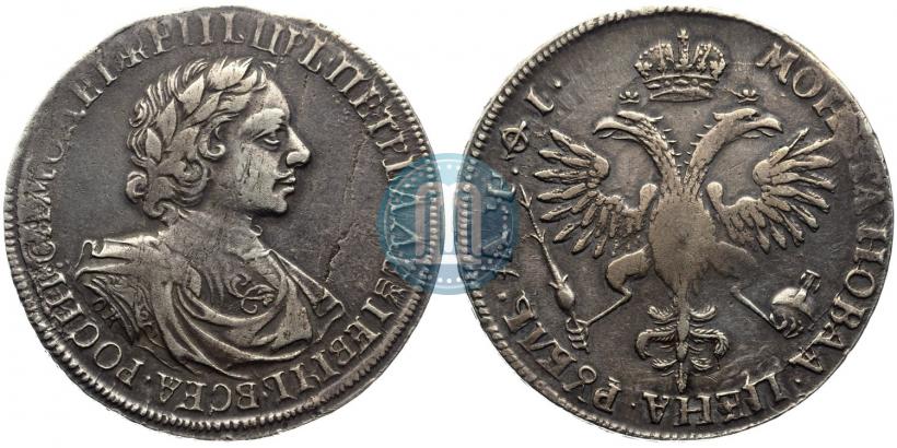 Picture 1 rouble 1719 year OK "Portrait in armour"