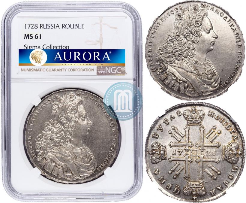 Picture 1 rouble 1728 year  "Type of 1727"