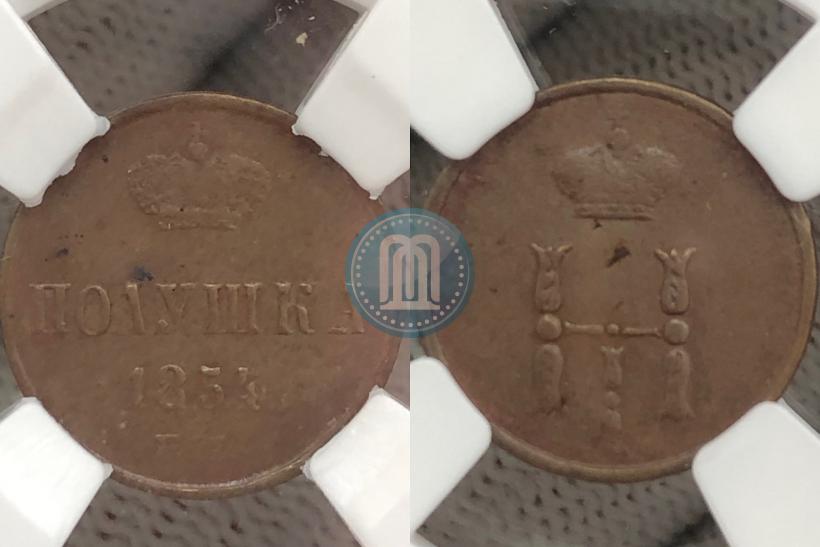 Фото Полушка 1854 года ЕМ 