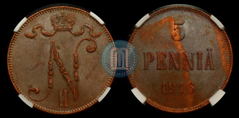Picture 5 pennia 1916 year  
