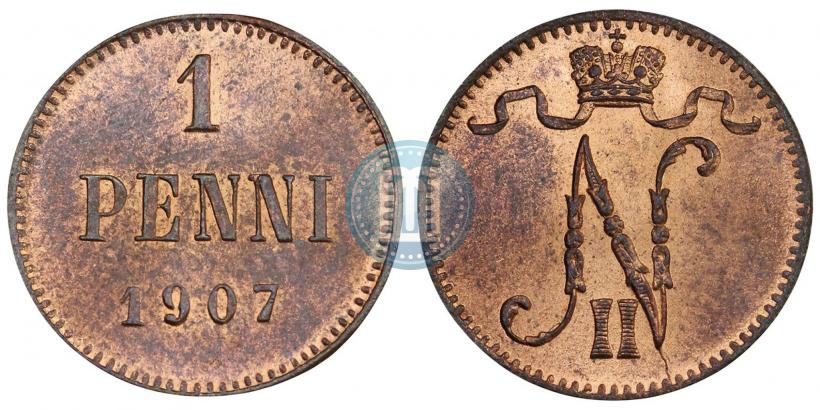 Фото 1 пенни 1907 года  