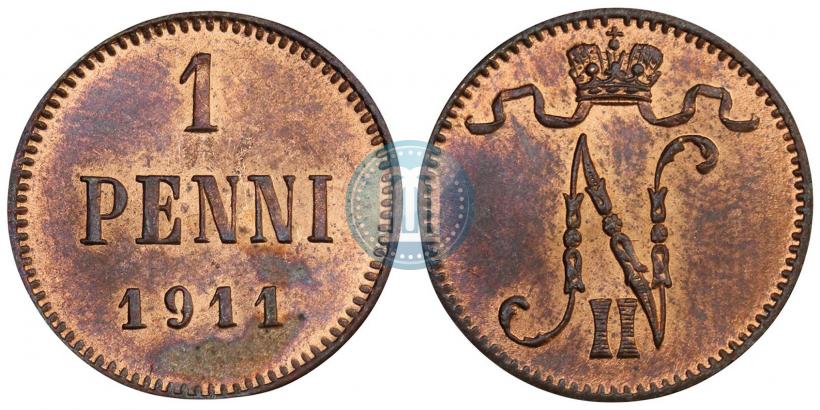 Фото 1 пенни 1911 года  